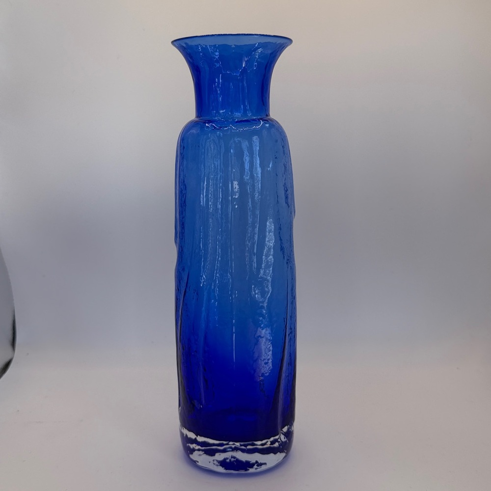 Vintage Sea Glasbruk Cobalt Blue Art Glass Vase by Rune Strand, Sweden, c. 1970s - Picture 3 of 7